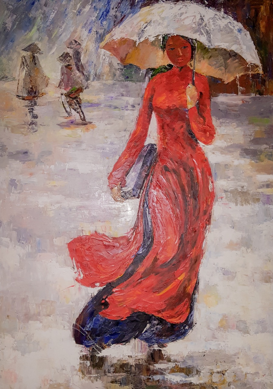 Tranh Sơn Dầu Cô Gái Sài Gòn